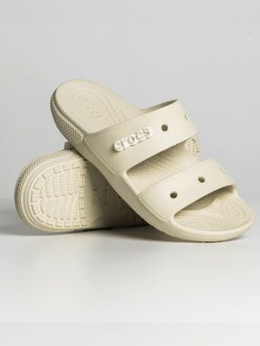 Crocs Classic double strap sandals Unisex Bone Cream Off White Womens Size 12